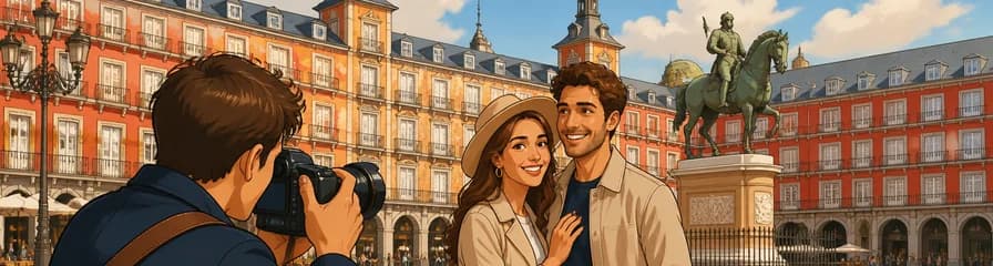 Sesión fotográfica profesional "Elegancia Atemporal" en la Plaza Mayor