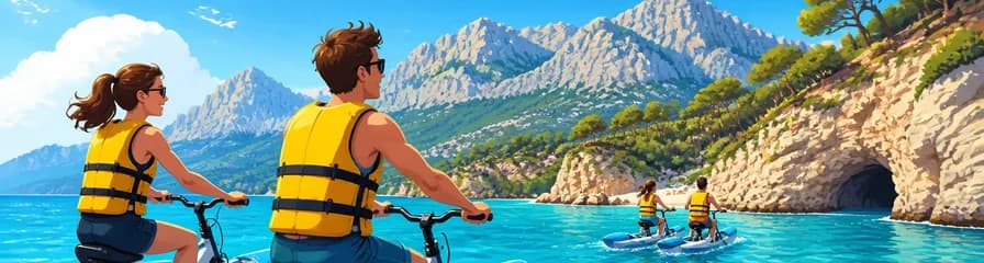 Recorrido en bicicleta acuática por la costa