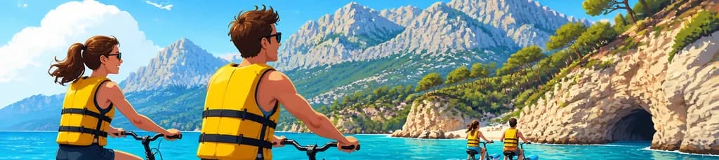 Recorrido en bicicleta acuática por la costa