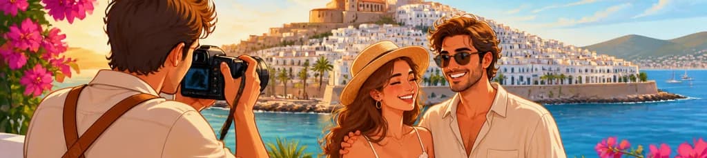 Sesión fotográfica exclusiva de tus vacaciones con un fotógrafo profesional en Ibiza