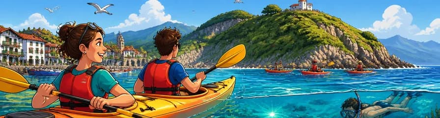 Aventura de Kayak y Snorkel en la Isla de Amuitz, Hondarribia
