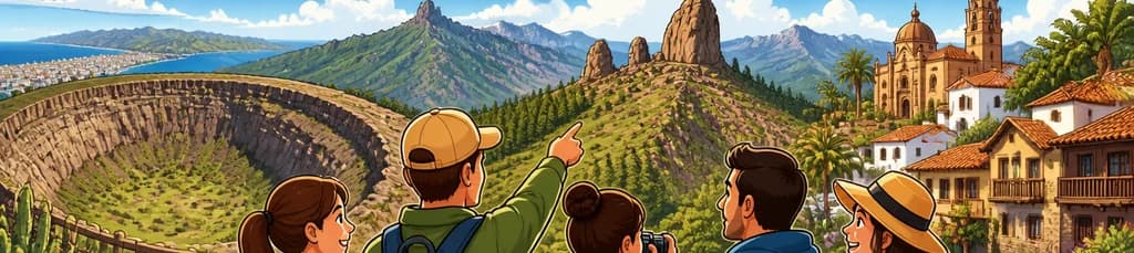 Recorrido completo por el Volcán de Bandama, el centro y las cumbres de Gran Canaria, incluyendo el Roque Nublo