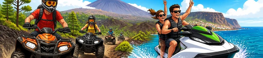Aventura combinada de tres horas en quad y una hora en moto acuática en el sur de Tenerife