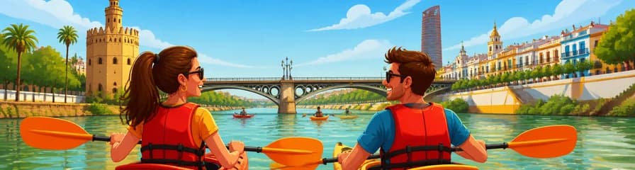 Experiencia de alquiler de kayaks en el río Guadalquivir