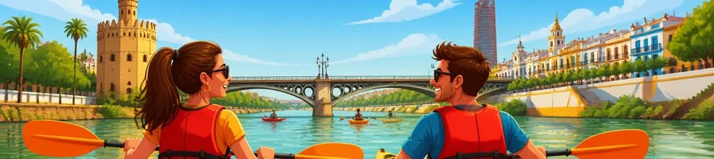Experiencia de alquiler de kayaks en el río Guadalquivir