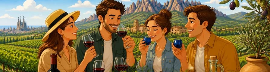 Excursión privada de medio día con recogida en el hotel para una degustación de vinos y aceite en las cercanías de Barcelona