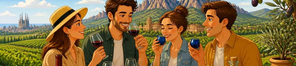 Excursión privada de medio día con recogida en el hotel para una degustación de vinos y aceite en las cercanías de Barcelona