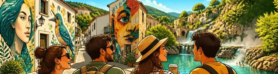 Excursión privada de un día desde Valencia: Montanejos y el arte urbano de Fanzara