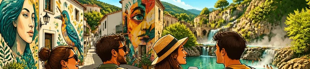 Excursión privada de un día desde Valencia: Montanejos y el arte urbano de Fanzara