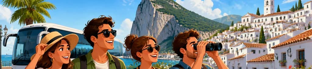 Viaje en autobús de un día completo desde Málaga: Descubre Gibraltar y Mijas