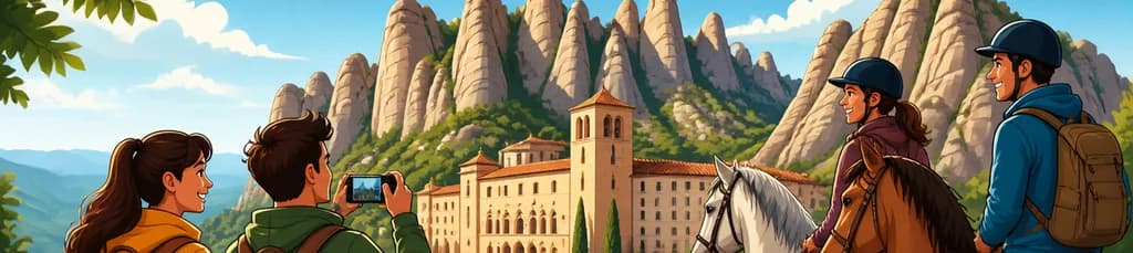 Descubre Montserrat: Visita al Monasterio y Aventura Ecuestre desde Barcelona