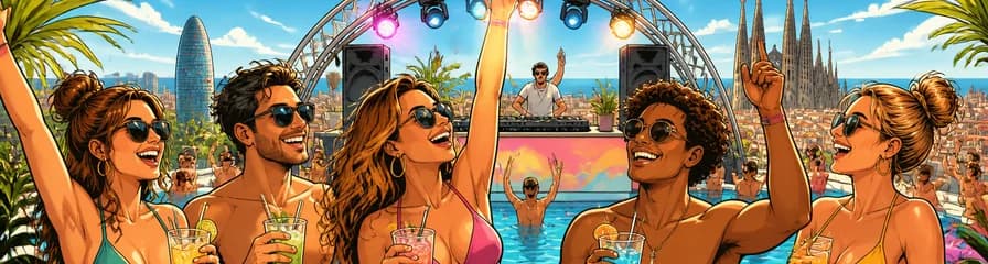 Fiesta en la piscina de Barcelona con DJ en directo y bebidas incluidas