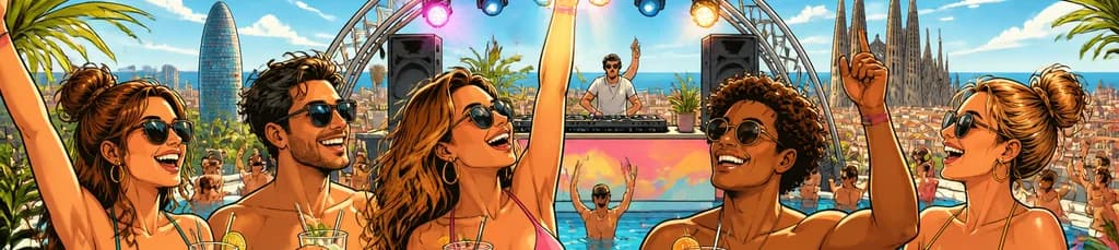 Fiesta en la piscina de Barcelona con DJ en directo y bebidas incluidas