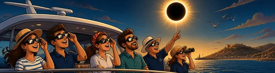 Observación del eclipse solar de 2026 desde el mar en Cartagena: un crucero de 3 horas por España