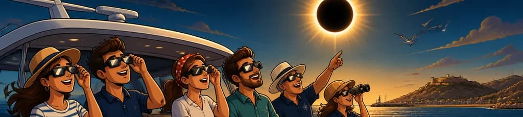 Observación del eclipse solar de 2026 desde el mar en Cartagena: un crucero de 3 horas por España