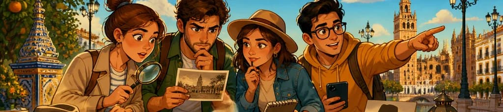 Juego de misterio y asesinato por la ciudad de Sevilla con un anfitrión de juego en vivo