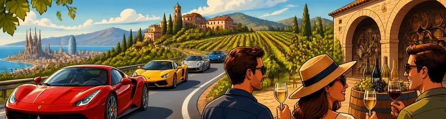 Viaje de cuatro horas en supercoche desde Barcelona a una bodega catalana