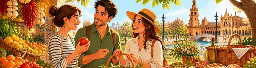 Descubre Sevilla: Tour privado por el mercado y picnic gourmet en el Parque de María Luisa