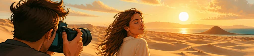 Experimenta una Sesión de Fotografía con Estilo Cinematográfico en las Dunas