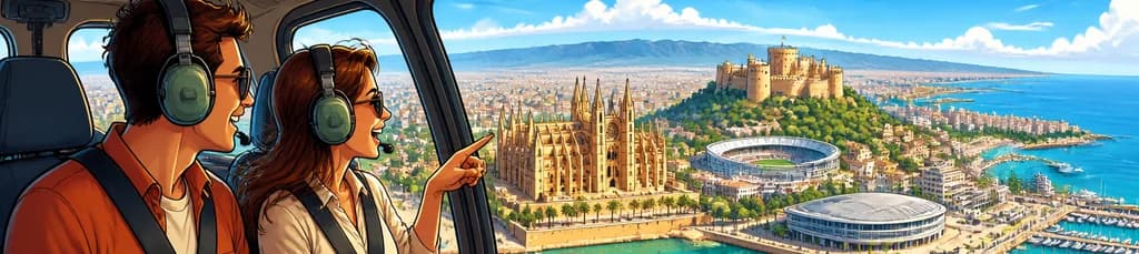 Recorrido panorámico en helicóptero sobre Palma de Mallorca
