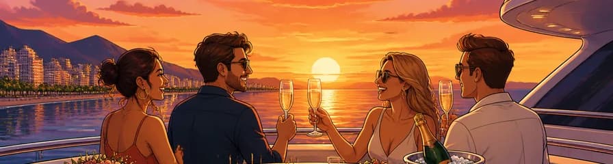 Crucero al atardecer en Fuengirola con cena cóctel y champán
