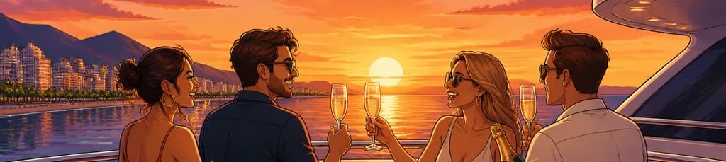 Crucero al atardecer en Fuengirola con cena cóctel y champán