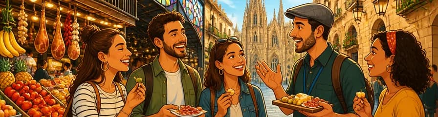 Experiencia culinaria por las calles de Barcelona con visita a un mercado local