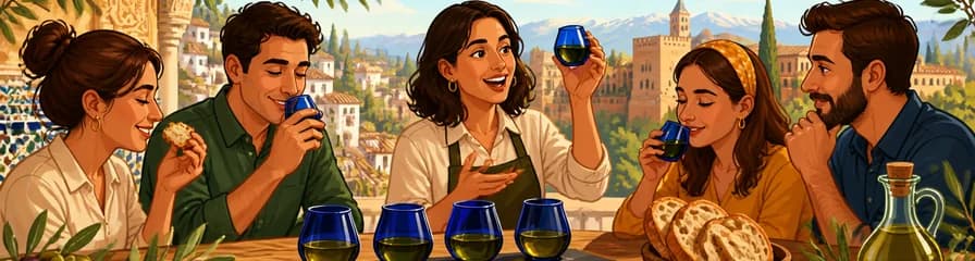 Cata de Aceite de Oliva Virgen Extra Andaluz con Pan en Granada