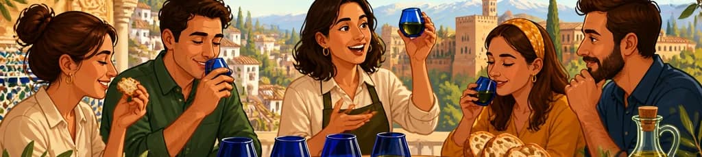 Cata de Aceite de Oliva Virgen Extra Andaluz con Pan en Granada