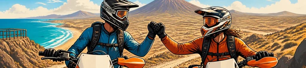 Aventura en moto de enduro de dos horas por Fuerteventura