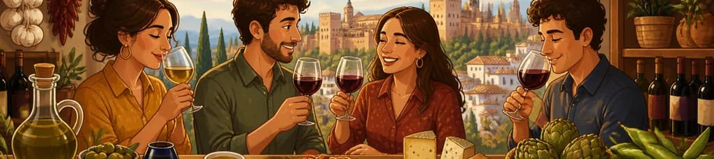 Degustación vinícola en la ciudad de Granada
