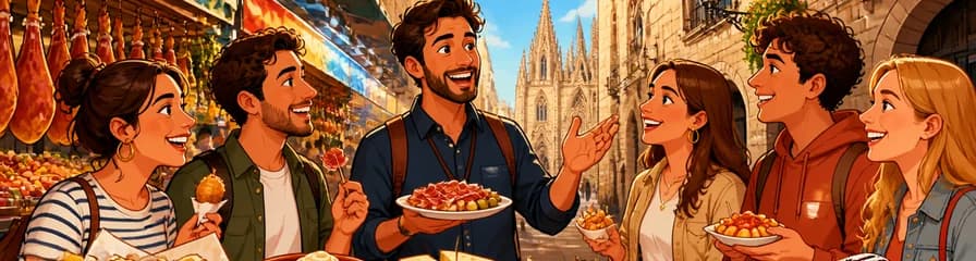 Recorrido guiado por la gastronomía callejera de Barcelona y exploración del Barrio Gótico