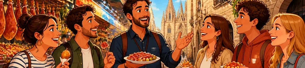 Recorrido guiado por la gastronomía callejera de Barcelona y exploración del Barrio Gótico