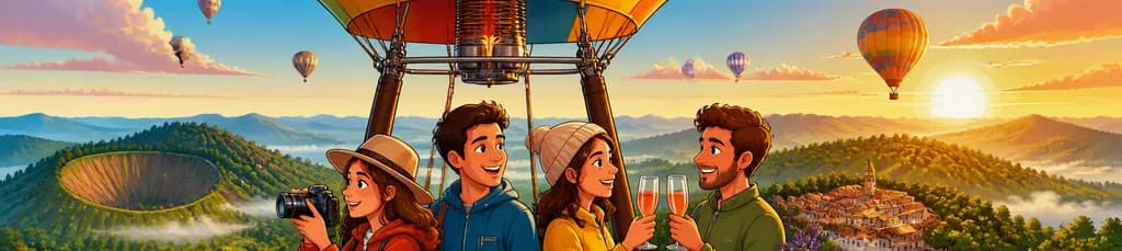 Aventura en globo aerostático sobre los volcanes de la Garrotxa, Cataluña, con desayuno incluido