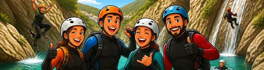 Experiencia de barranquismo guiada en el río Benahavís, cerca de Marbella