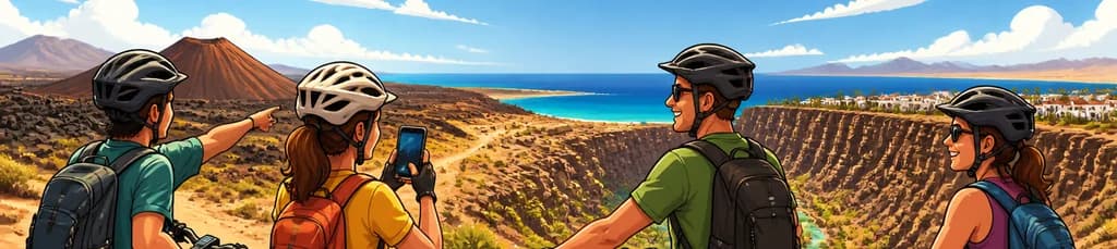 Recorrido en bicicleta eléctrica por el Barranco en Corralejo, al norte de Fuerteventura