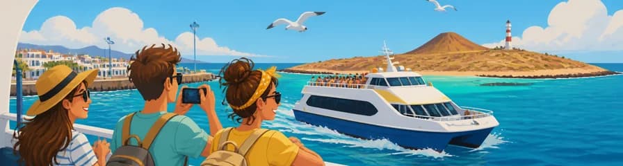 Travesía en ferry de ida y vuelta a Isla Lobos desde Corralejo