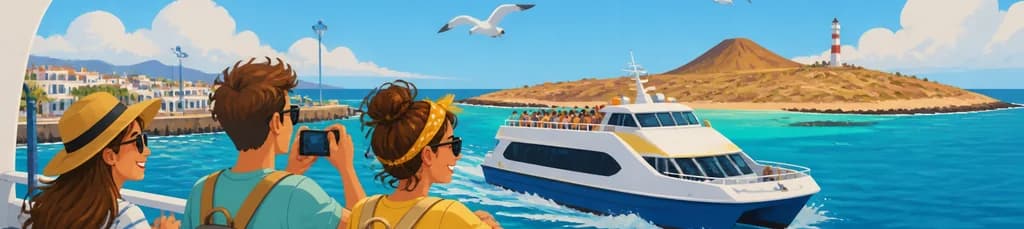 Travesía en ferry de ida y vuelta a Isla Lobos desde Corralejo
