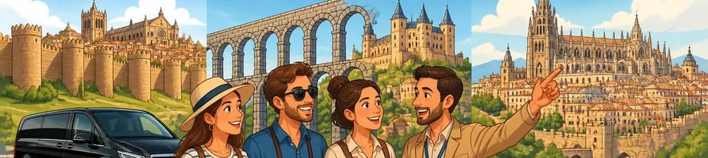 Excursión privada de un día completo a Ávila, Segovia y Toledo desde Madrid con recogida en el hotel