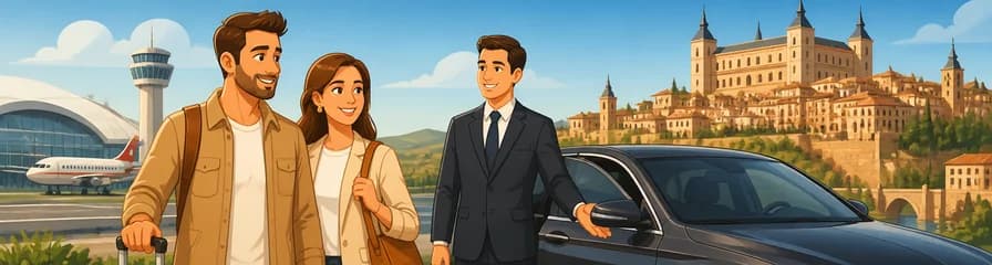 Servicio de Traslado Privado en Coche: Viaje de Ida y Vuelta del Aeropuerto de Madrid a Toledo