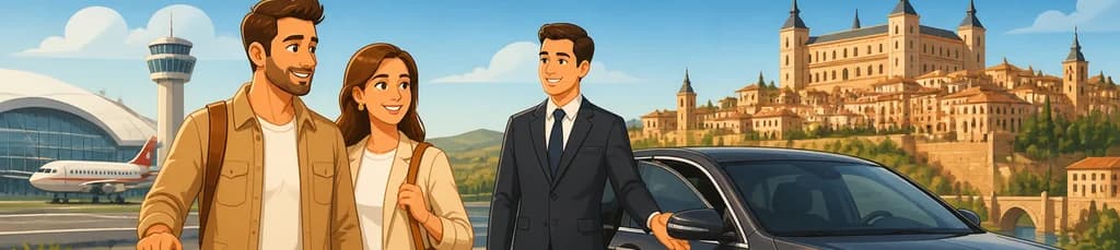 Servicio de Traslado Privado en Coche: Viaje de Ida y Vuelta del Aeropuerto de Madrid a Toledo