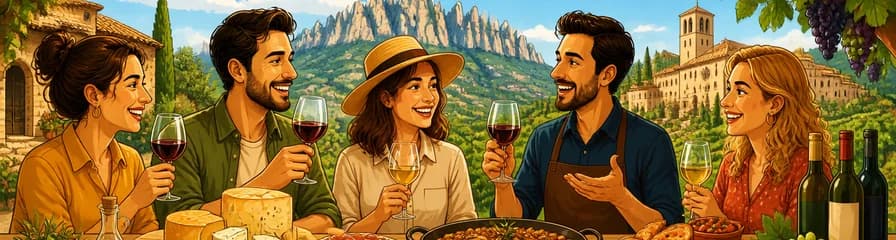 Excursión de un día con degustación de vinos y gastronomía tradicional española desde Barcelona