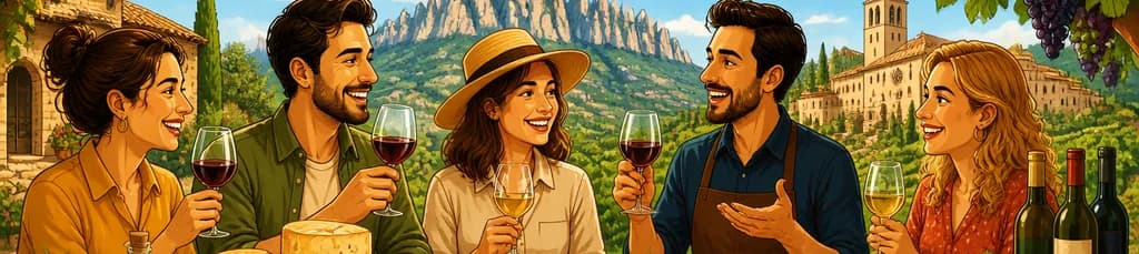 Excursión de un día con degustación de vinos y gastronomía tradicional española desde Barcelona