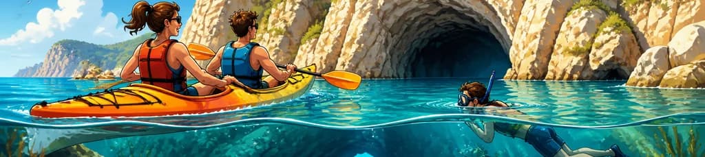 Aventura en kayak de 2 horas y 30 minutos a la Cova Tallada