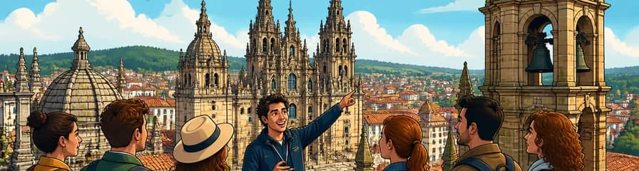 Recorrido por la Catedral de Santiago, incluyendo tejados y torre