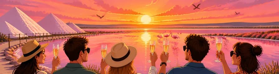 Contempla la puesta de sol con cava en la Laguna Rosa de Torrevieja