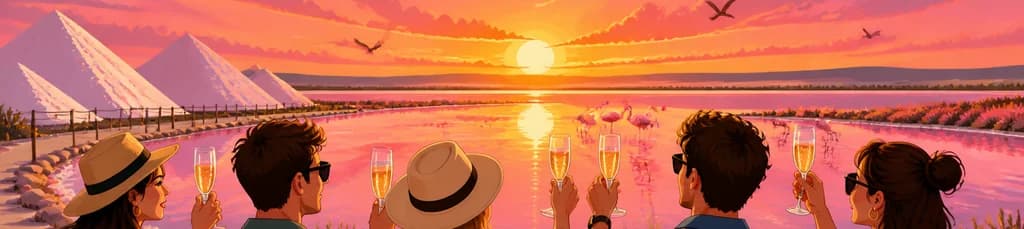 Contempla la puesta de sol con cava en la Laguna Rosa de Torrevieja
