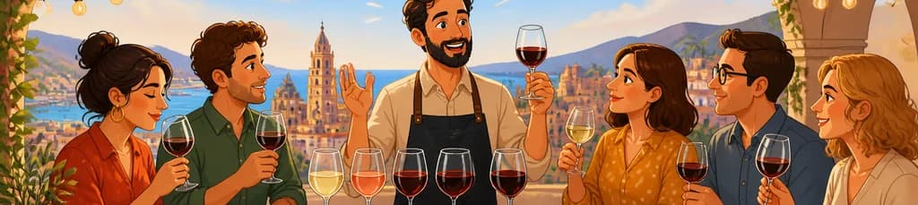 Experimenta una cata de cinco vinos españoles con maridaje de tapas gourmet en Málaga