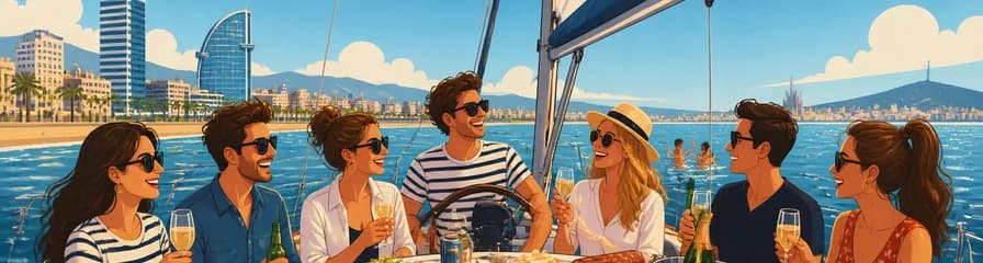 Travesía privada en velero por Barcelona con barra libre y aperitivos