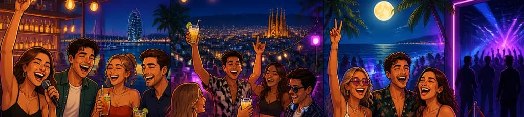 Recorrido por bares con karaoke, fiesta en la playa y acceso a un club céntrico